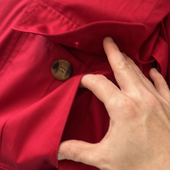 Newport News Red Trench Coat - Picture 6 of 7